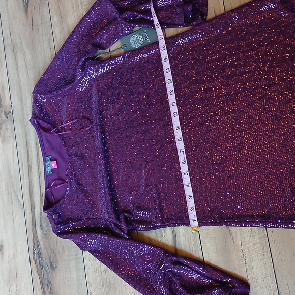 New Vince Camuto Dazzling Purple Shift Cocktail Mini Dress. Size XS - Picture 16 of 17